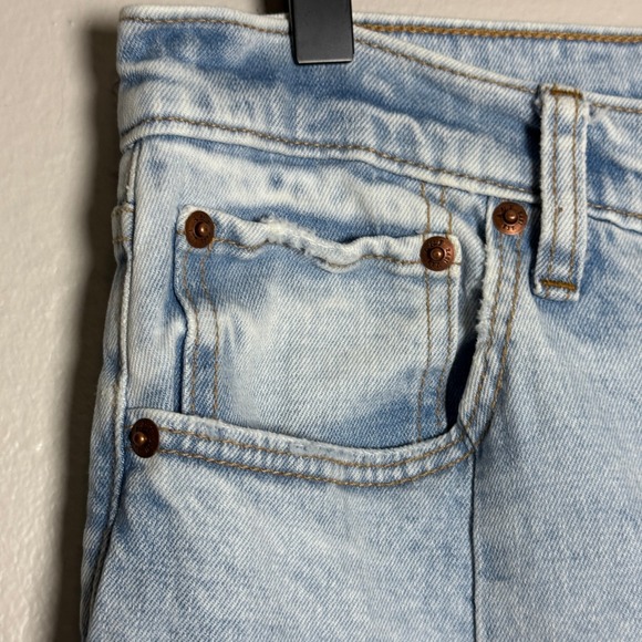 Abercrombie Fitch Womens Jeans 31 12R Light Blue Skinny High Rise Front Slit 80s - Picture 6 of 11